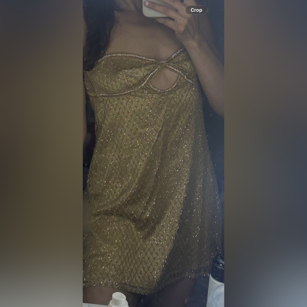 For love and lemons Gold glitter mini dress - Picture 7 of 7